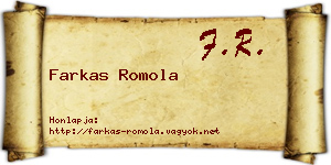Farkas Romola névjegykártya